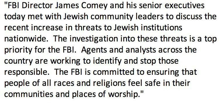 PICTURE OF THE DAY: FBI Meets With Jewish Leaders To Discuss Increase in Anti-Semitism