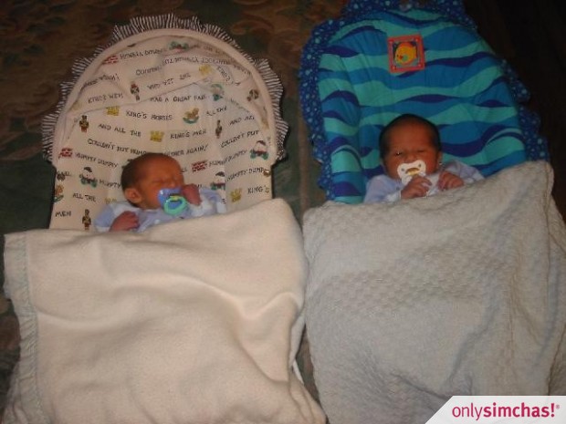 Birth  of  Twin Boys to Elky and Reuven Pelberg (Barenbaum)
