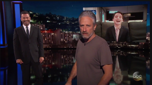 Bar-Mitzvah Boy Gets Interviewed By Kimmel and Jon Stewart Crashes