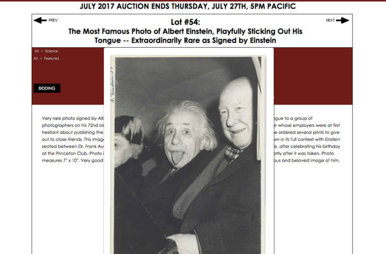 Famous and Signed Photo of Einstein Sells for $125,000!