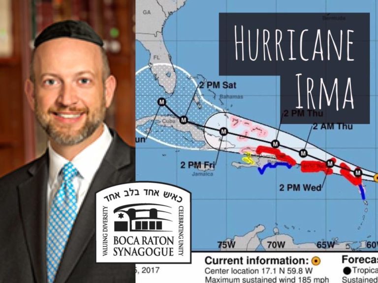 Important Announcement From Boca Raton, Florida Rabbis Regarding Hurricane Irma