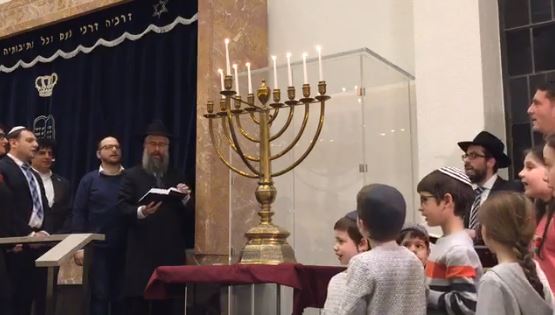 WATCH: Watch Chanukah Lighting at the Main Synagogue in Hamburg, Germany