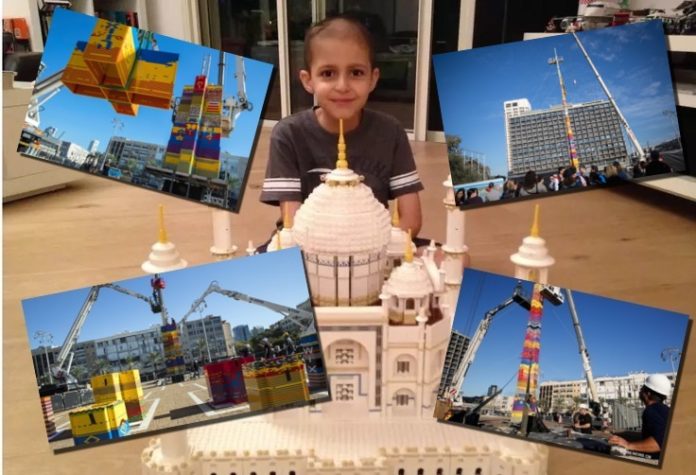 Record-Breaking Lego Tower in Tel Aviv Dedicated to Child Cancer Victim