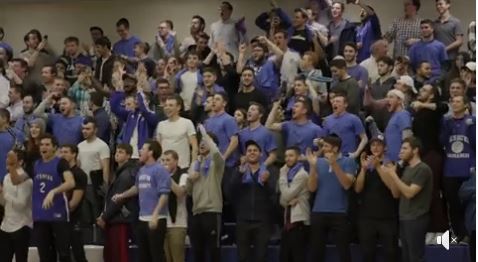 Watch: Yeshiva University Fans Sing Mishenichnas Adar & Celebrate a Huge Win!
