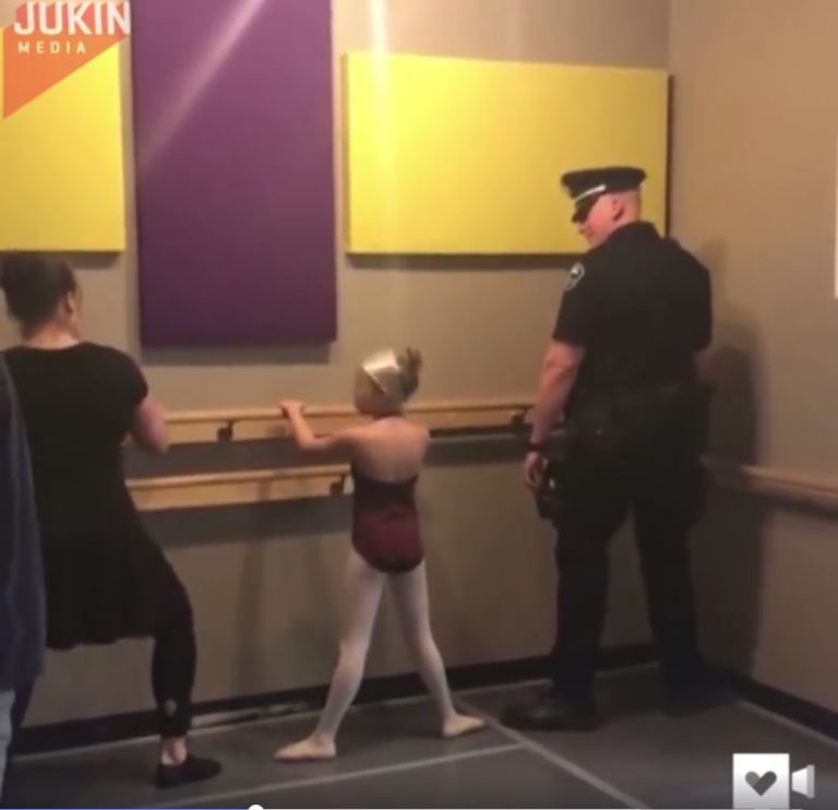 ADORABLE! Police officer does ballet with his daughter
