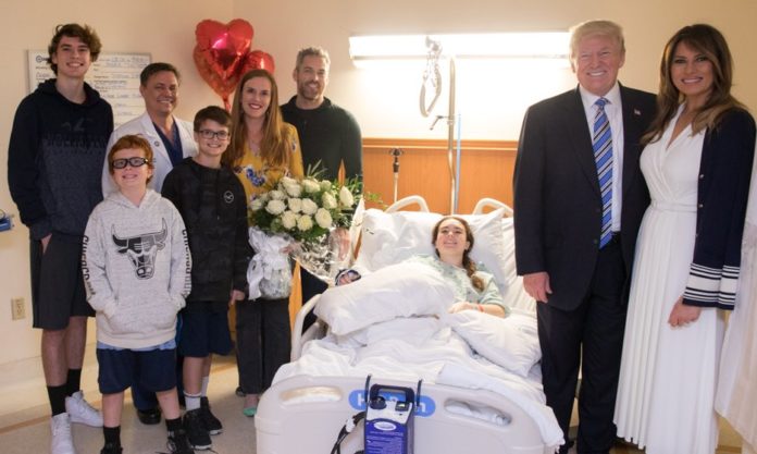 Trump visits Florida school shooting victims and first responders