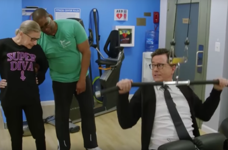 Stephen Colbert worked out with Justice Ruth Bader Ginsburg