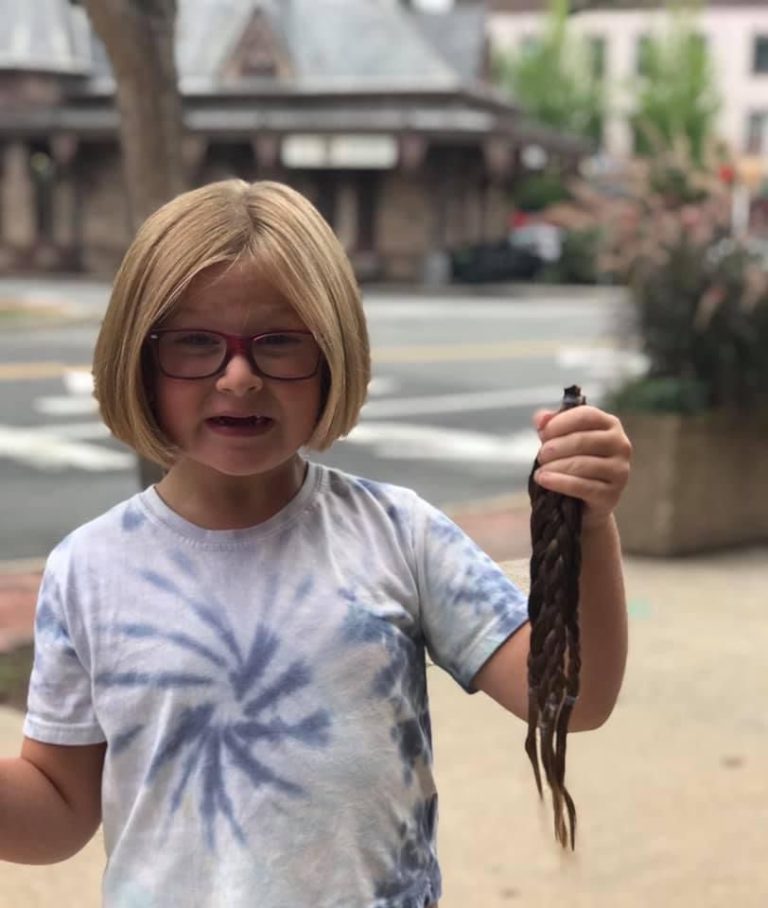 This amazing girl just cut over 12 inches of her hair to donate to kids in Israel who need wigs through זכרון מנחם Zichron Menachem!! So proud of Ella Roth!