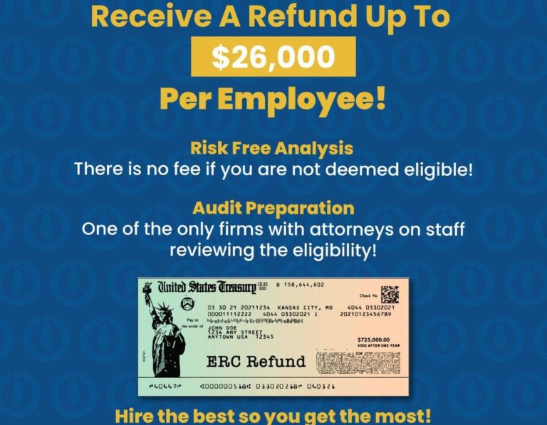 Did Your Company Have W-2 Employees During 2020 Or 2021? Receive A Refund Up To $26,000 Per Employee! RISK FREE! REACH OUT NOW. LINK IN INSTA STORY!